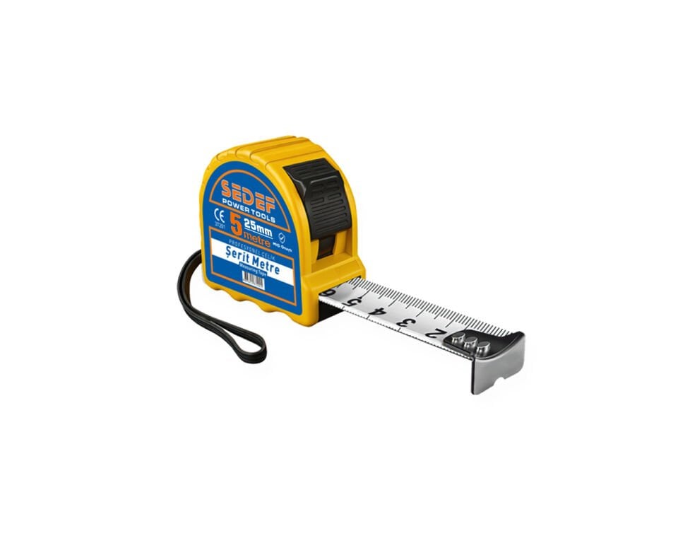 Sedef 5x25 mm Profesyonel Çelik Şerit Metre
