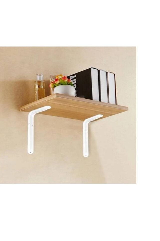 Lüks Raf Altı Tutucu Beyaz 2 Li Set 22x28 Raf Tutucu (Vida Dübel Dahil)