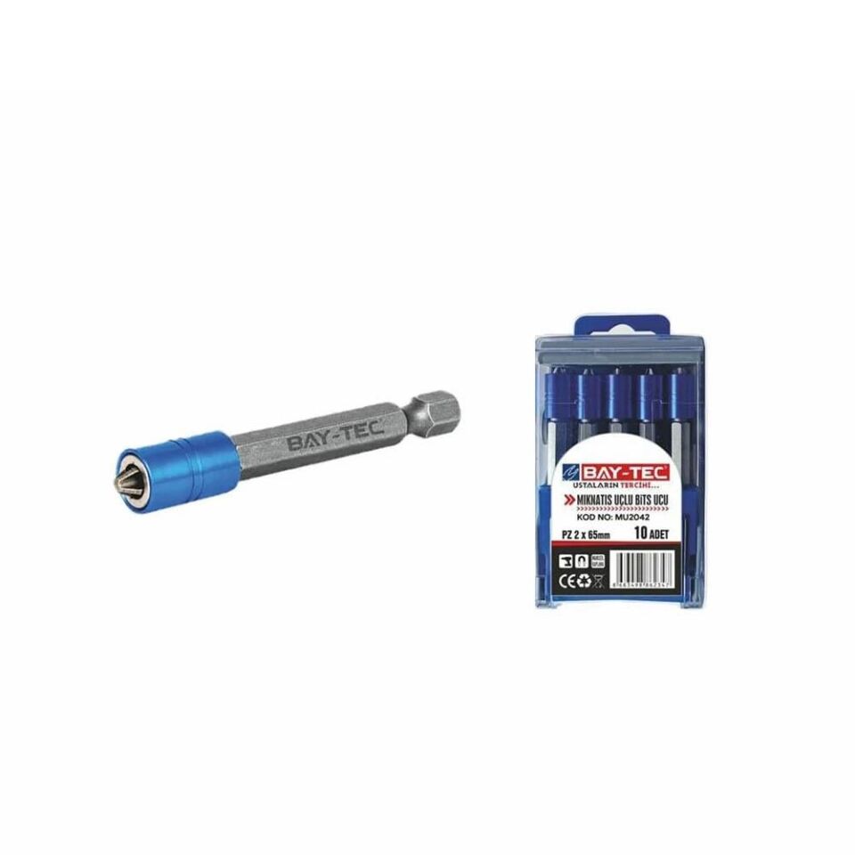 Bay-Tec Mıknatıs Uçlu Bits Uç Pz2X65 Mm Mu2042- Matkap Vidalama Uç