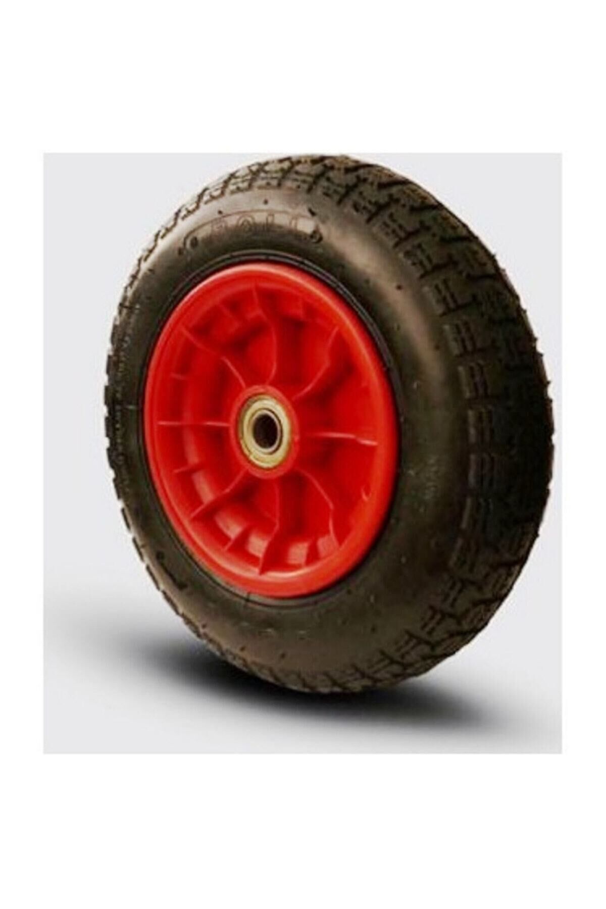 350mm - Rulman Bilyalı Tüm El Arabası Modellerine Uyumlu Plastik Jant Tekerlek Şişme Bilyalı 350-7