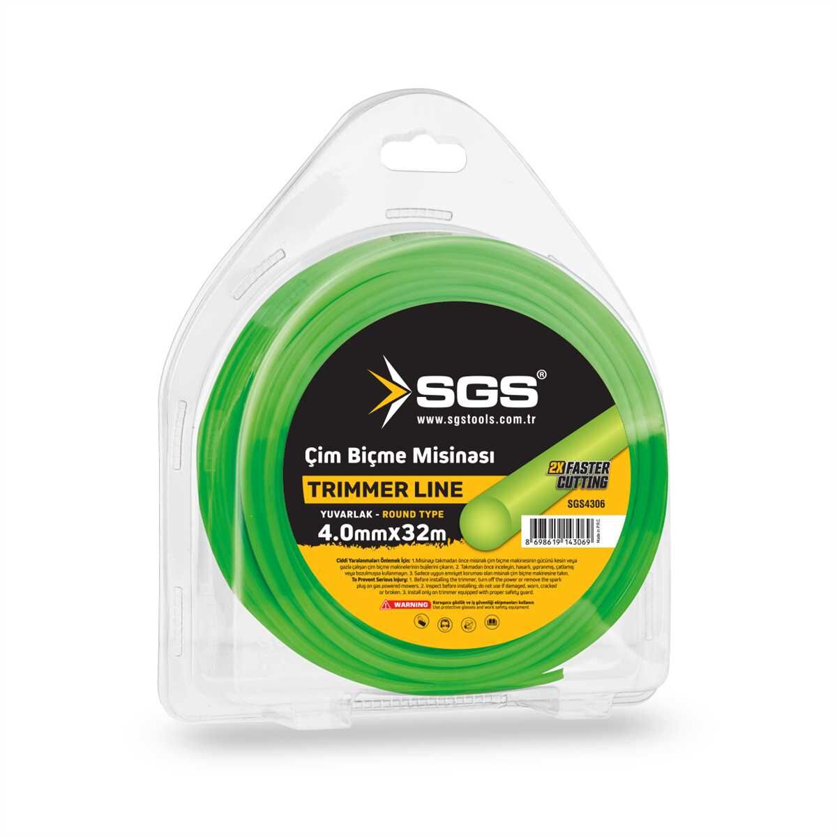 Tırpan Misinası - 4 mm x 32 mt SGS4306 - Yuvarlak Yeşil
