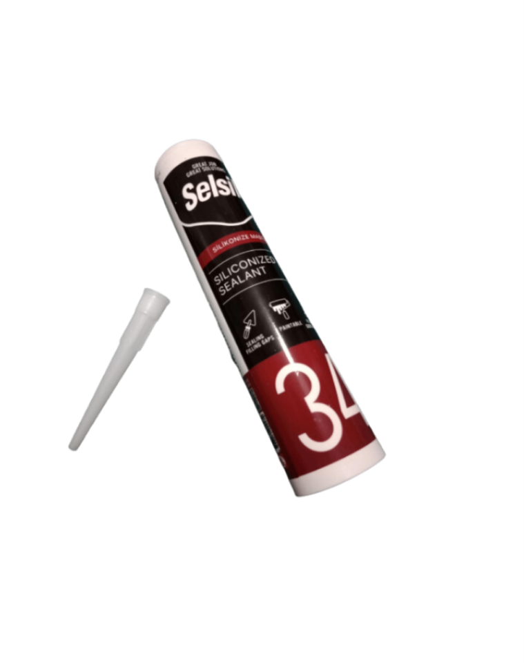 Selsil Mastik - Beyaz Silikonize Mastik Boyanabilir - 450 g / 240 ml
