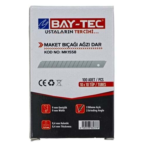 Baytec Maket Bıçağı Ağzı - Dar 9 mm x 0.4 mm - MK1558