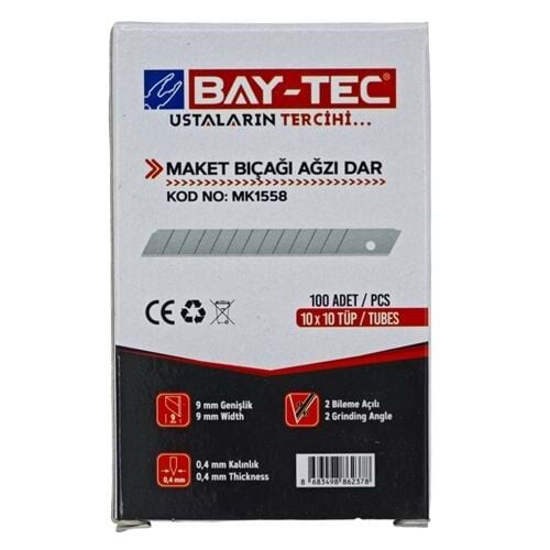 Baytec Maket Bıçağı Ağzı - Dar 9 mm x 0.4 mm - MK1558