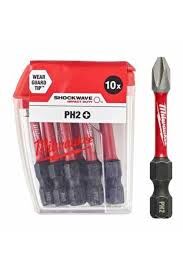 Milwaukee Bits Uç Ph2 50Mm 10Lu Shockwave