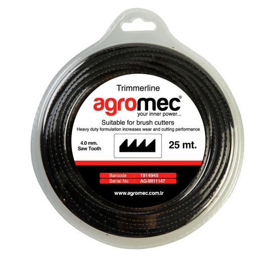 AG-MI11147 Agromec Misina 4.0 mm 25 MT Tırtırlı