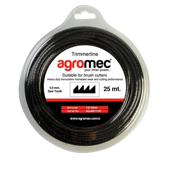 AG-MI11147 Agromec Misina 4.0 mm 25 MT Tırtırlı