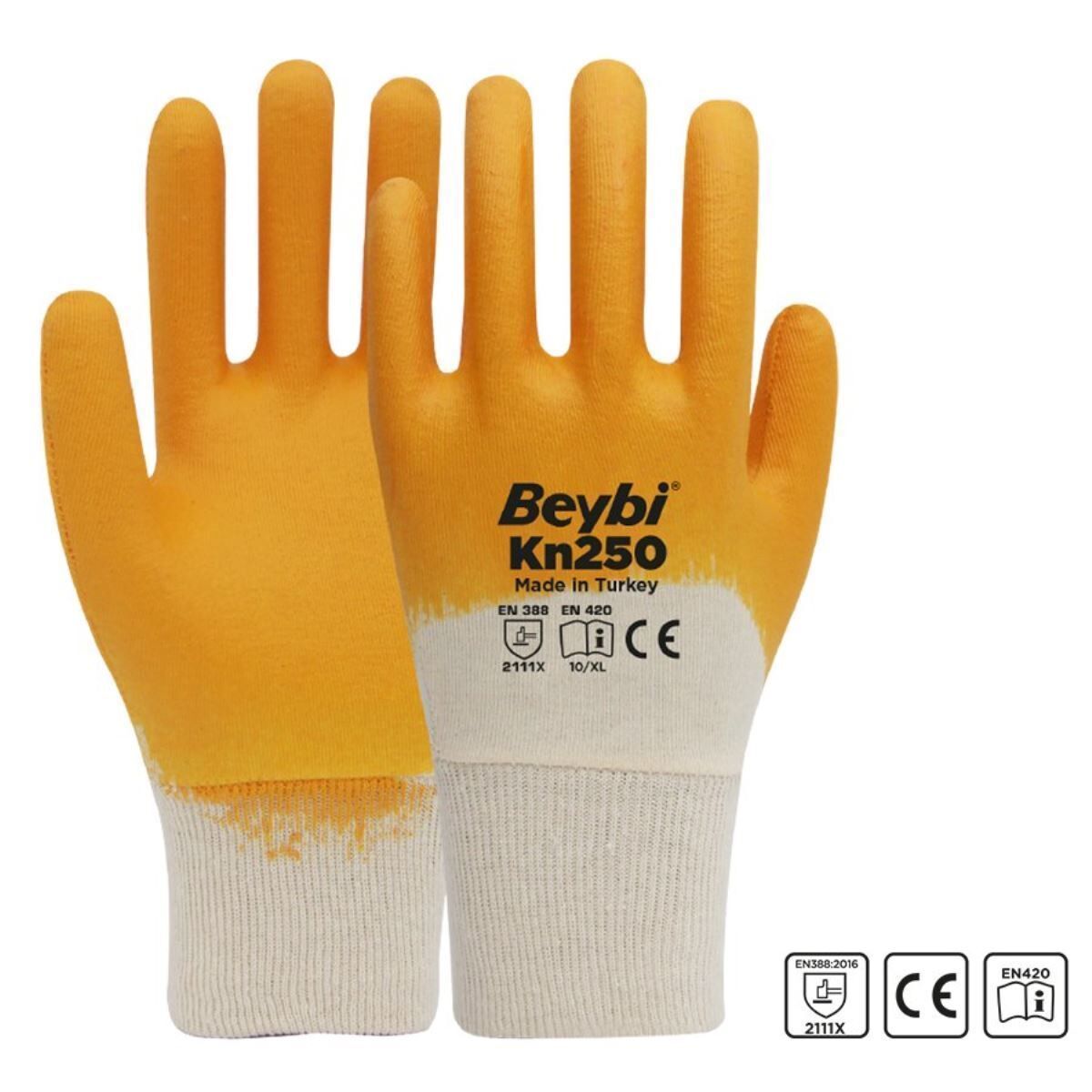 Beybi KN250 Sarı İş Eldiveni 10 No