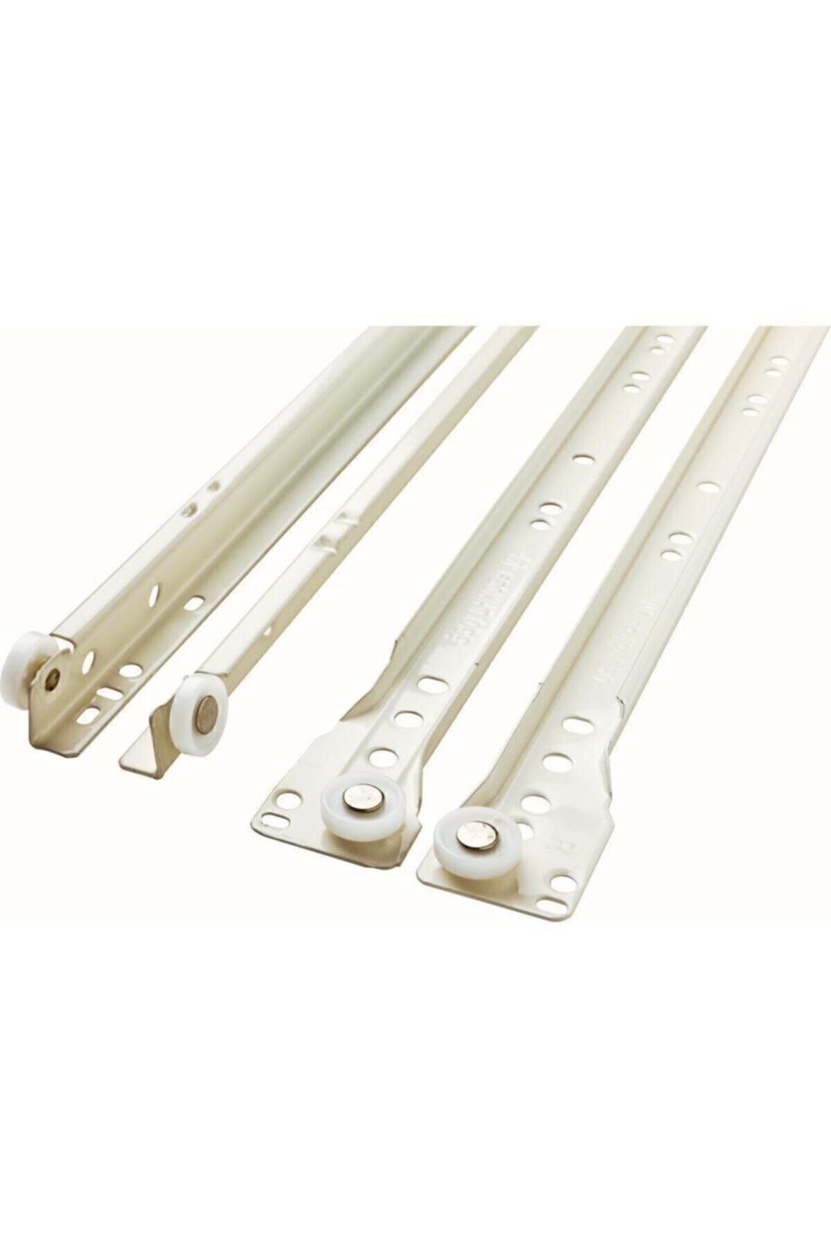 Klasik Kızaklı Dolap Çekmece Rayı Beyaz 35 Cm -(VİDA DAHİL DEĞİL) Çekmece Rayları - Tek Ebat