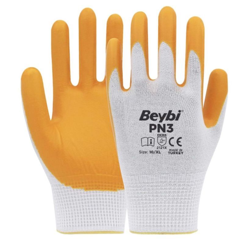 Beybi PN3 İş Eldiveni - Sarı Beyaz 10 no
