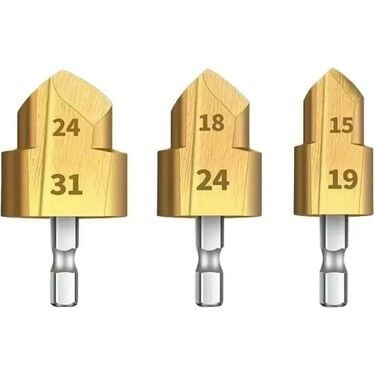 PVC Boru Genişletici Kademeli Matkap Ucu Seti 3’lü 15–31 mm Plastik Boru Genişletme