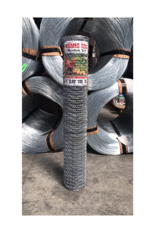 Kümes Teli - 0,60 Mm Kalınlık - 120 Cm Yükseklik 20 Metre Uzunluk- 2.5 X 4.00 Göz