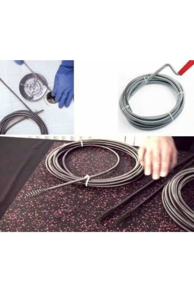 5 Metre Lavabo Açma Teli Susta Tıkalı Banyo Lavabo Deliği Gider Boru Açma Teli