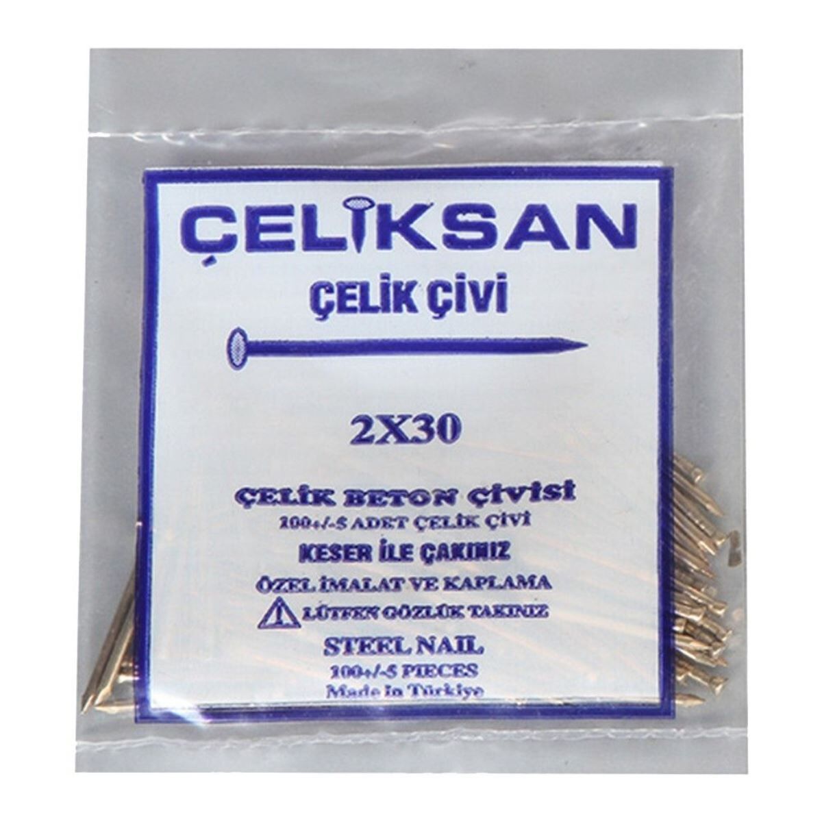 2x30 Beton Çivi - Çelik Çivi - 100 Adet