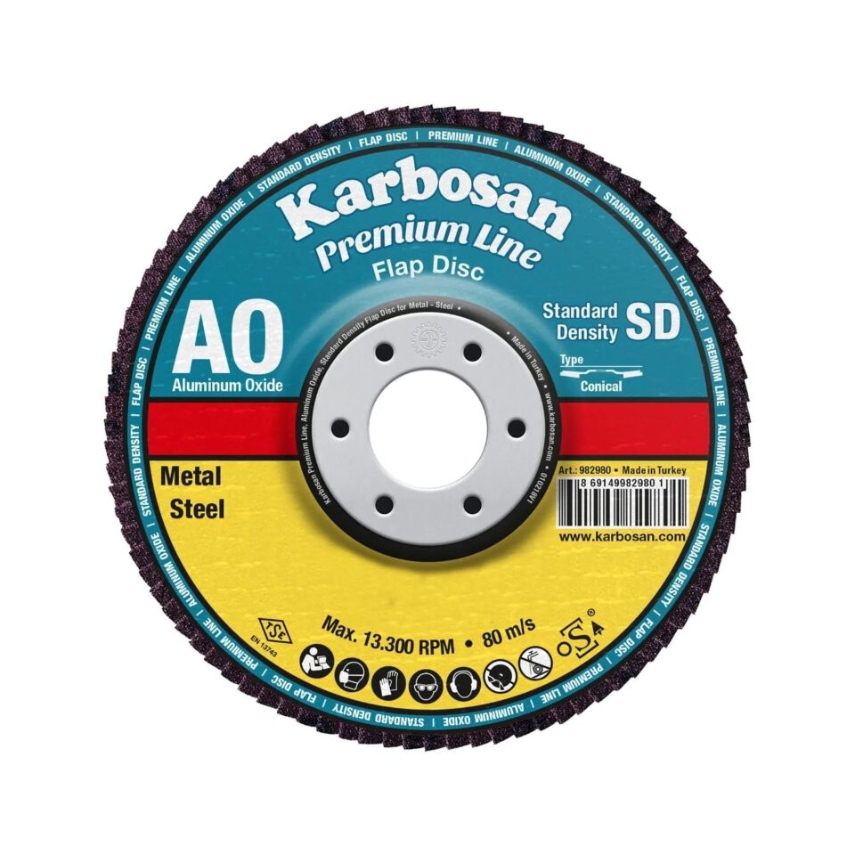 Karbosan Flap Disk 115 mm x 60 no - Alimünyum Oksit - Zımpara