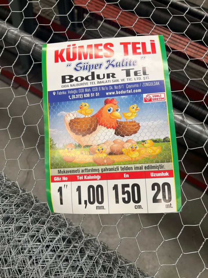 Kümes Teli - 1.00 mm Kalınlık Süper Kümes Teli 20 mt - 120 cm