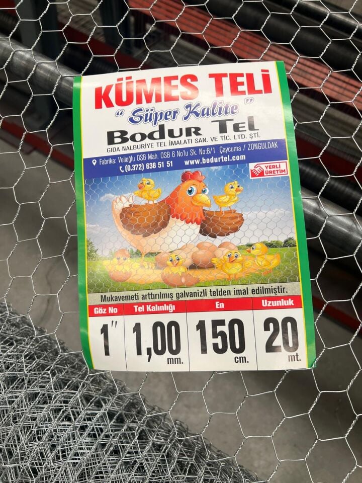 Kümes Teli - 1.00 mm Kalınlık Süper Kümes Teli 20 mt - 150 cm