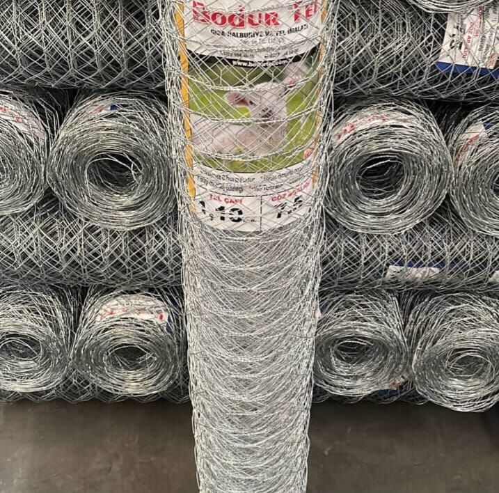 Altıgen Örgülü Tel - 1.10 mm 150 cm Geniş Göz - 20 metre / 2inç Göz Aralığı