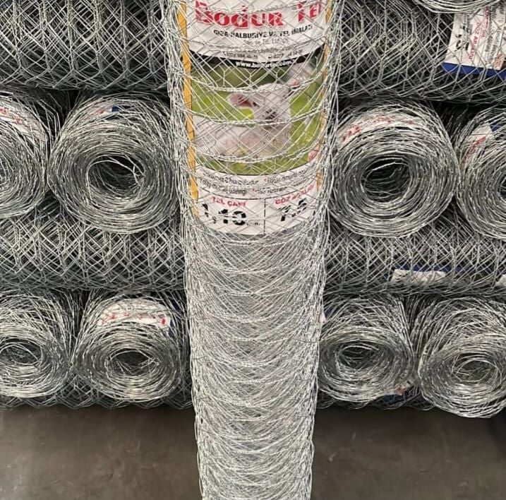 Altıgen Örgülü Tel - 1.10 mm 120 cm Geniş Göz - 20 metre / 2inç Göz Aralığı