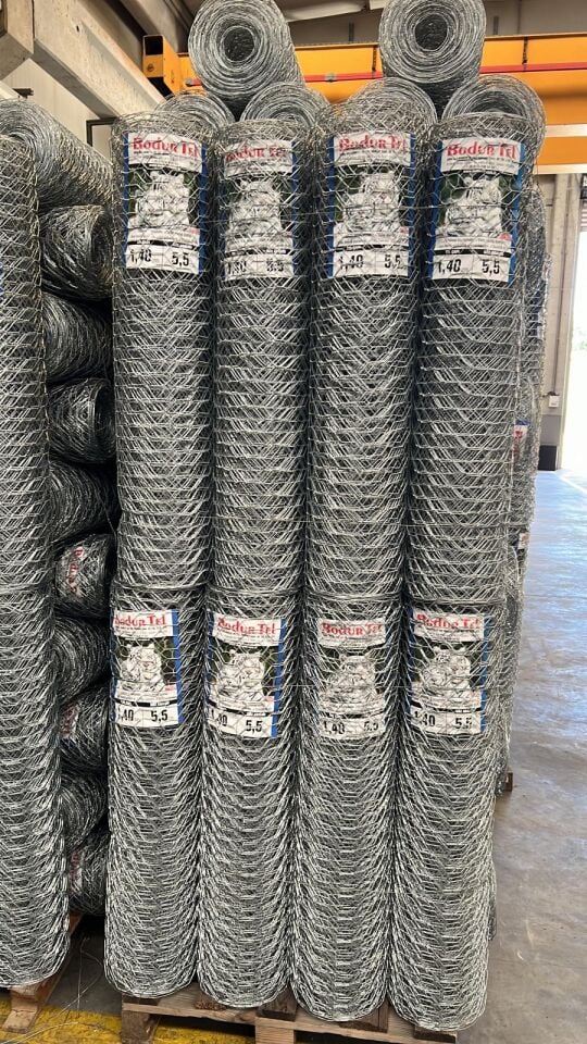 1,40 mm Dar Göz Altıgen Örme Tel - 150 cm Yükseklik - 20 mt Top Uzunluğu -Bahçe Tel 5.5 cm Göz