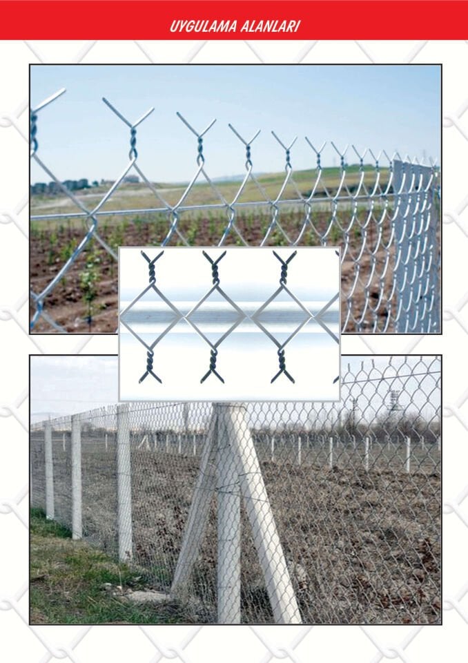 Bahçe Teli - 3 mm 5x5 Göz 120 cm Yükseklik 20 mt Baklava Örgülü Helezon Tel