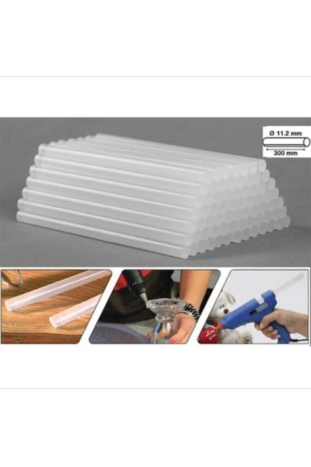 Kalın Silikon Çubuk Sıcak Silikon Tabanca Mumu 30 Cm 11.2 Mm (5 Adet) (MorSanat)