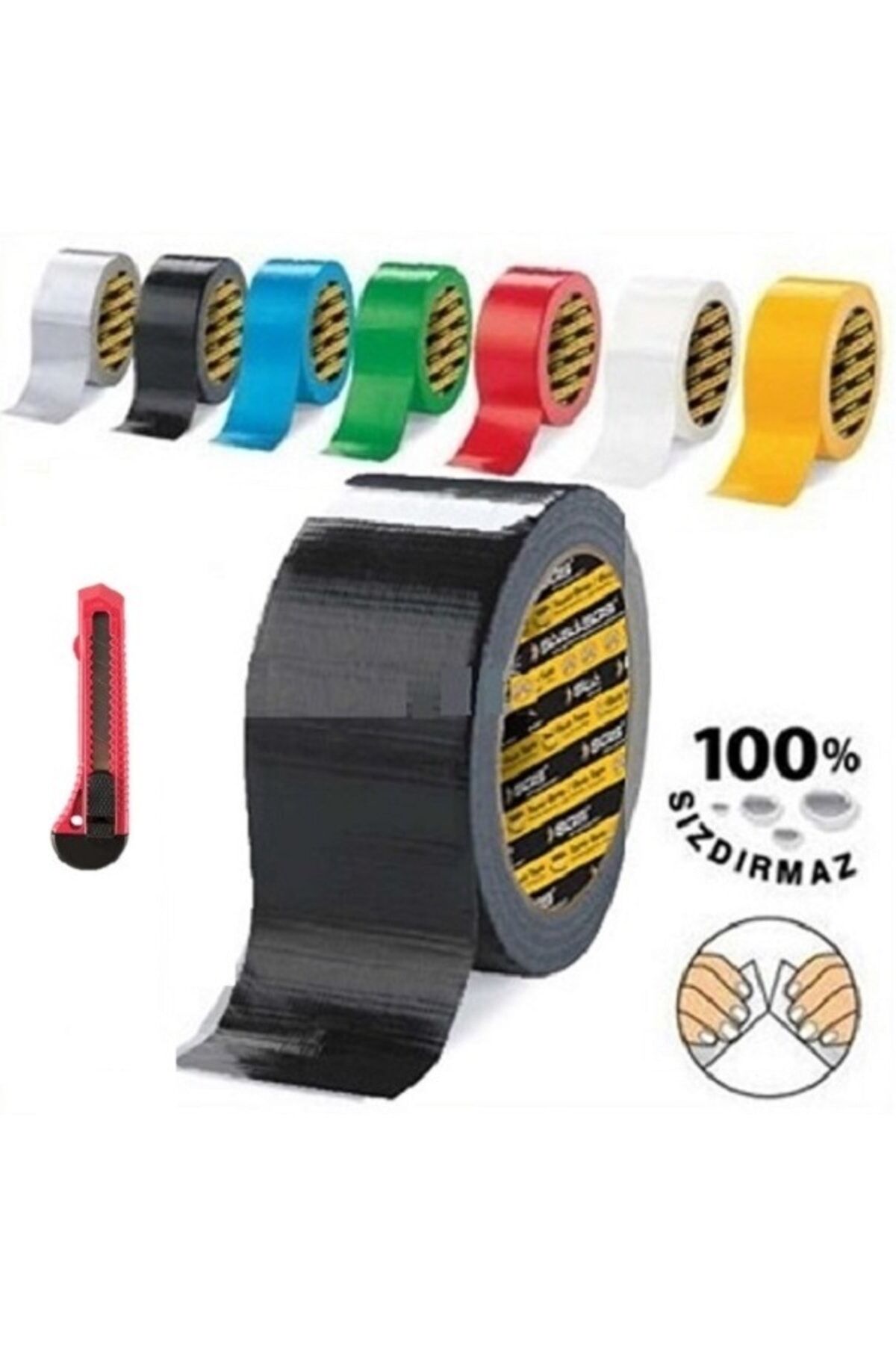 Siyah Suya Dayanıklı Flex Tape Tamir Bandı Çadır Bant 48x10 Mt Maket Bıçağı