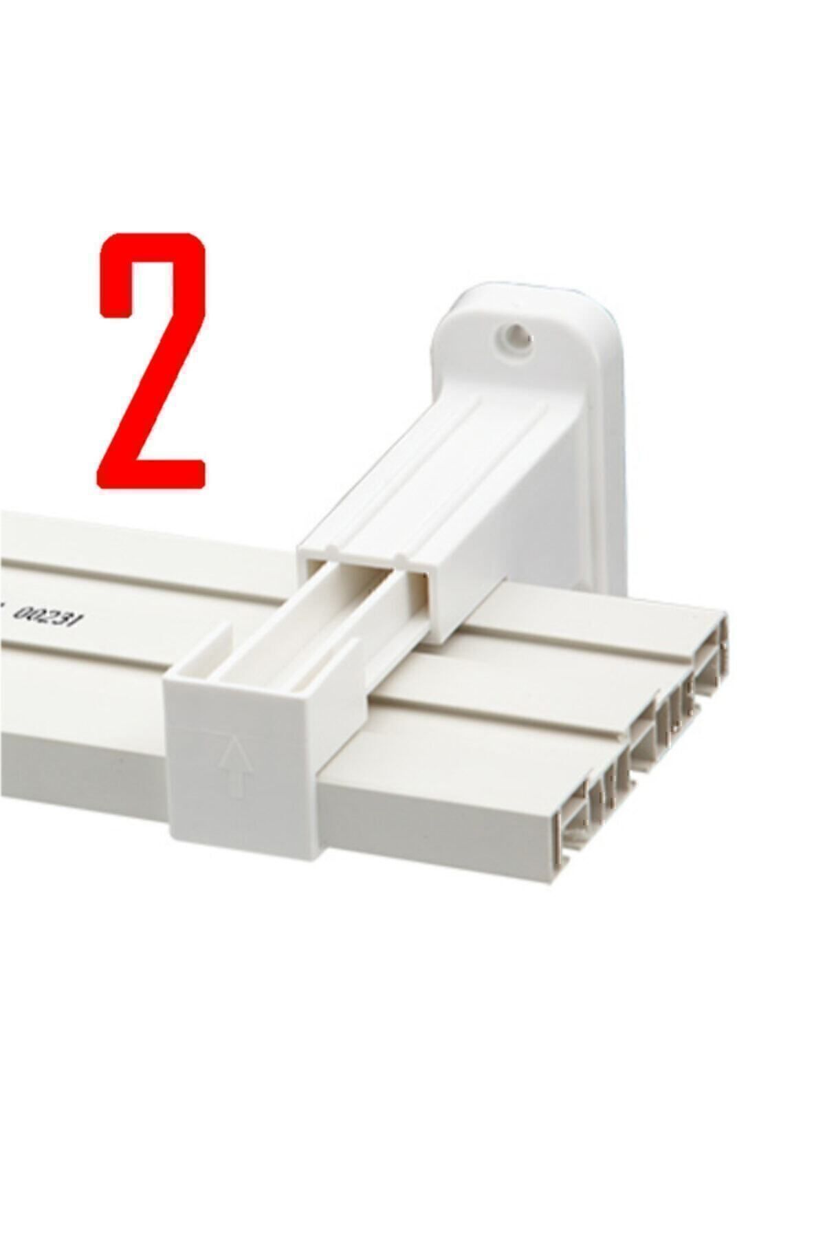 2 Adet Perde Rayı Korniş L Ayak Duvara Montaj Askı Aparatı Plastik (VİDA DUBEL DAHİL DEĞİL)