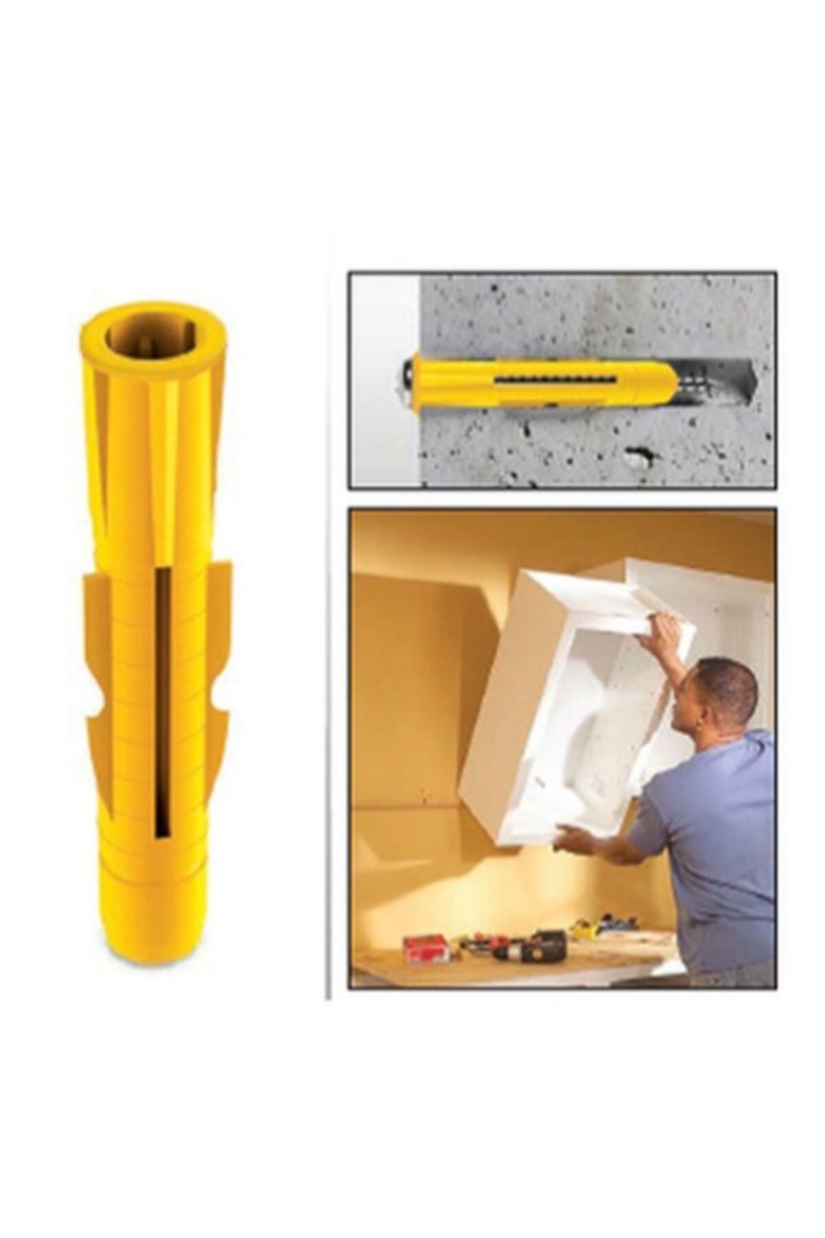 Plastik Roket Dübel 8 Lik 500 Adet Sarı 8 Mm