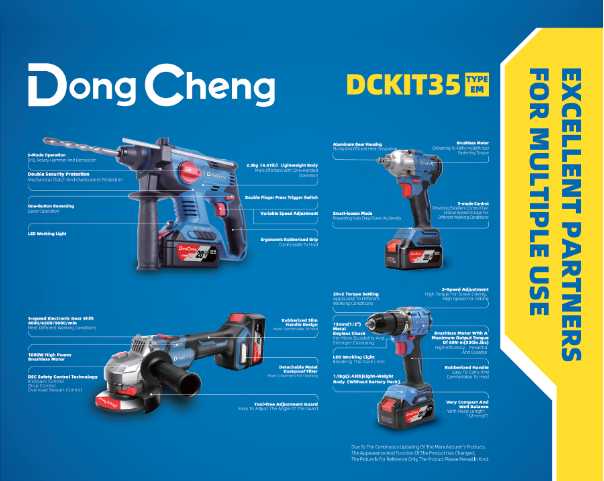 Profesyonel 4lü Set - Dong Cheng - Taşlama-Darbeli Vidalama-Kırıcı - Somun Sökme