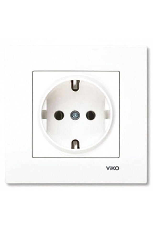 Karre Beyaz Topraklı Priz Çerçeve